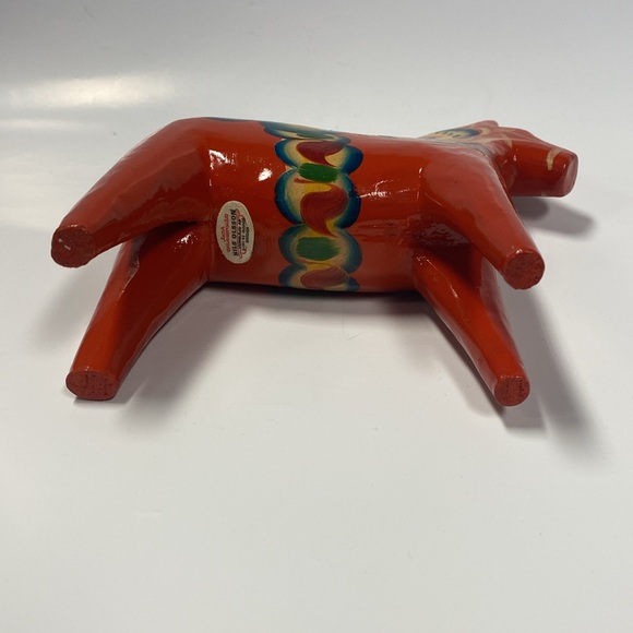 Nils Olsson Wood Dala Horse Figure Folk 7" tall at the ears Sweden colorful - Picture 5 of 10